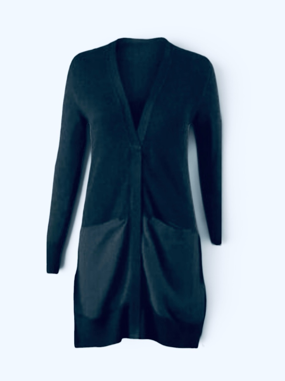 Cabi #5135 Classic Dark Navy Duster Cardigan Sweater Snap Front w/Pockets - Picture 2 of 8
